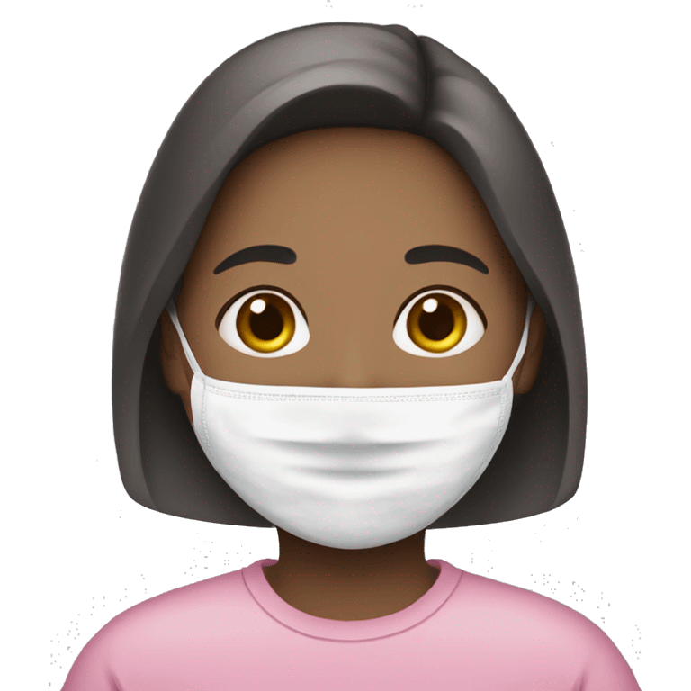 girl wearing pink face mask emoji