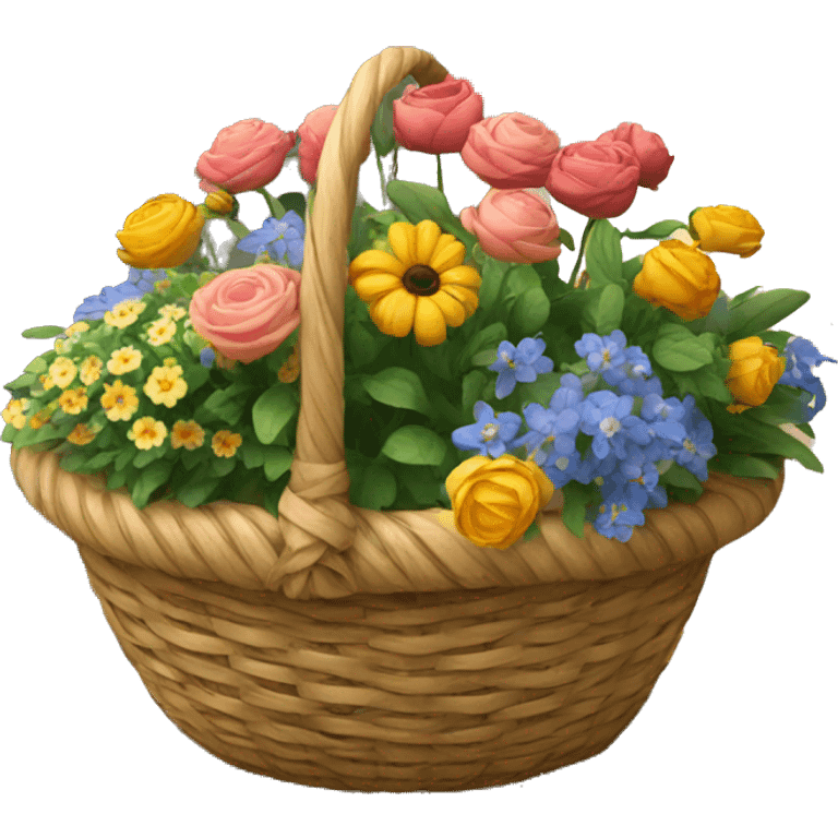 basket with courtyard and flowers  emoji