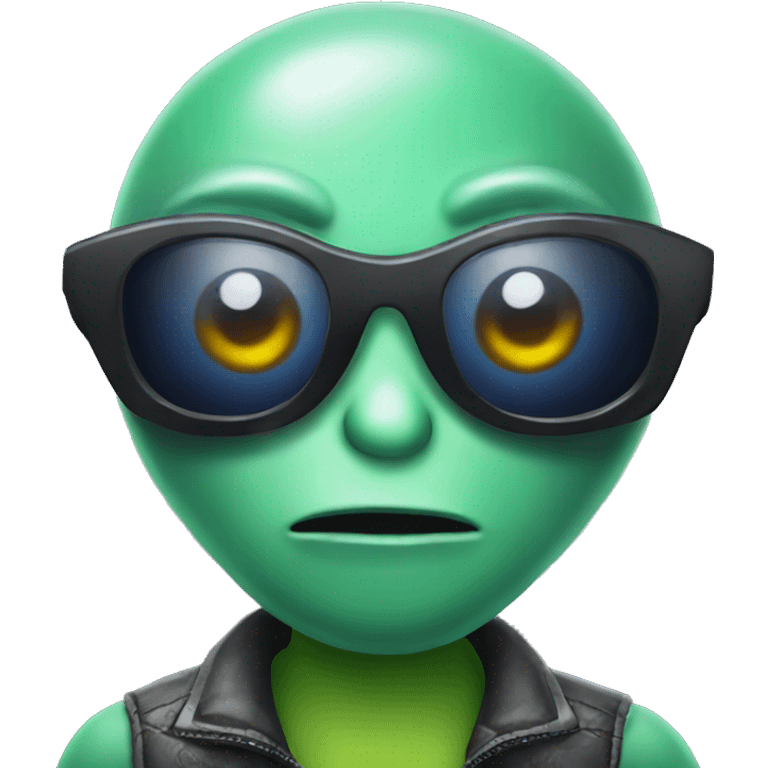 Alien wearing sunglasses emoji