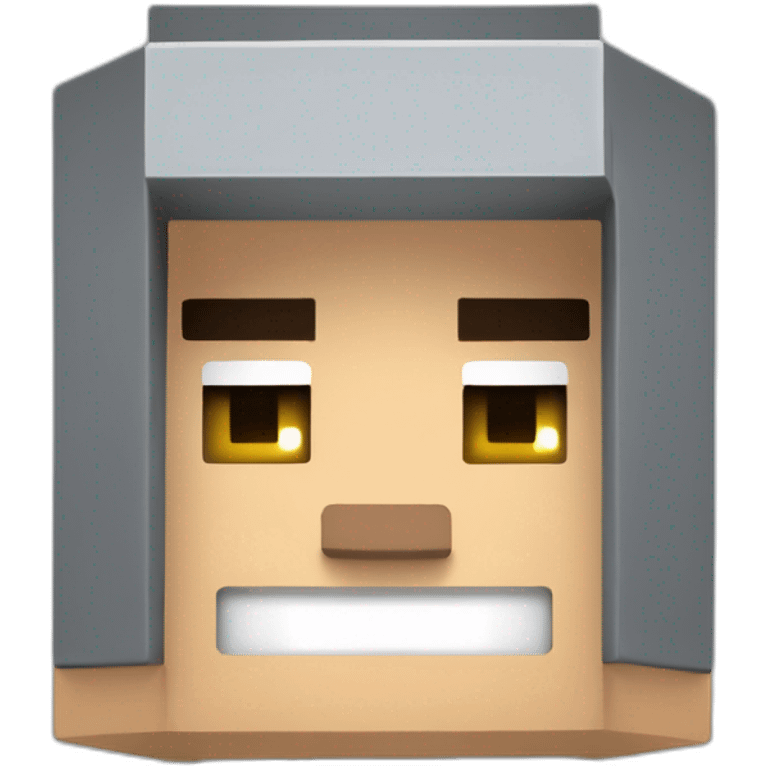 Minecraft farmer villager cubic with an square starw hate minecraft style emoji