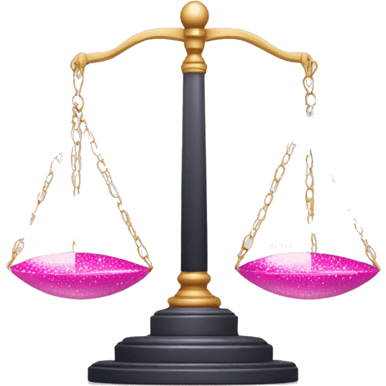 Pink balance scale with sparkles emoji