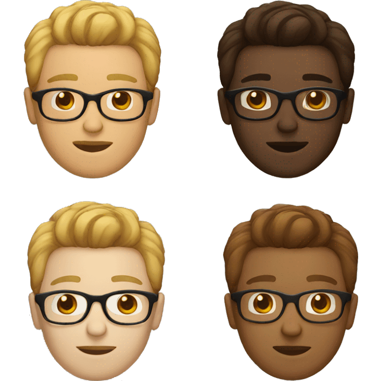 white Guy with brown with glasses emoji