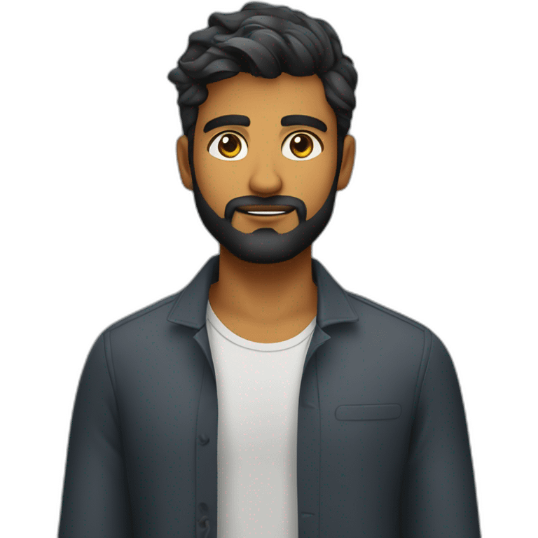 sri lankan 25 year old handsome and stylish guy with a beard with a frowning face emoji