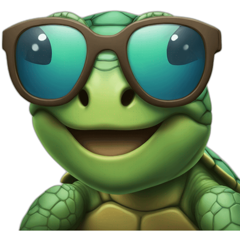 A turtle wearing sunglasses emoji