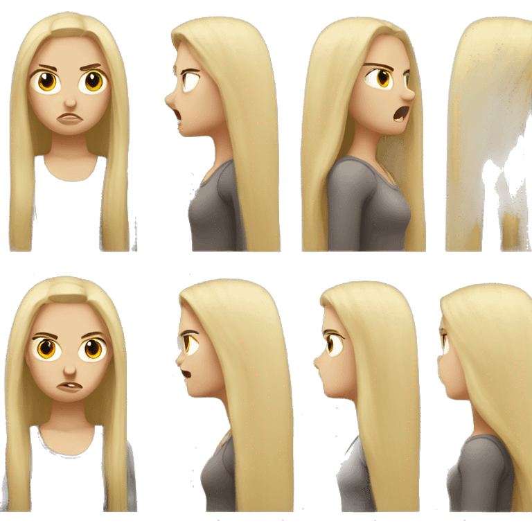 long blonde hair girl angry  emoji