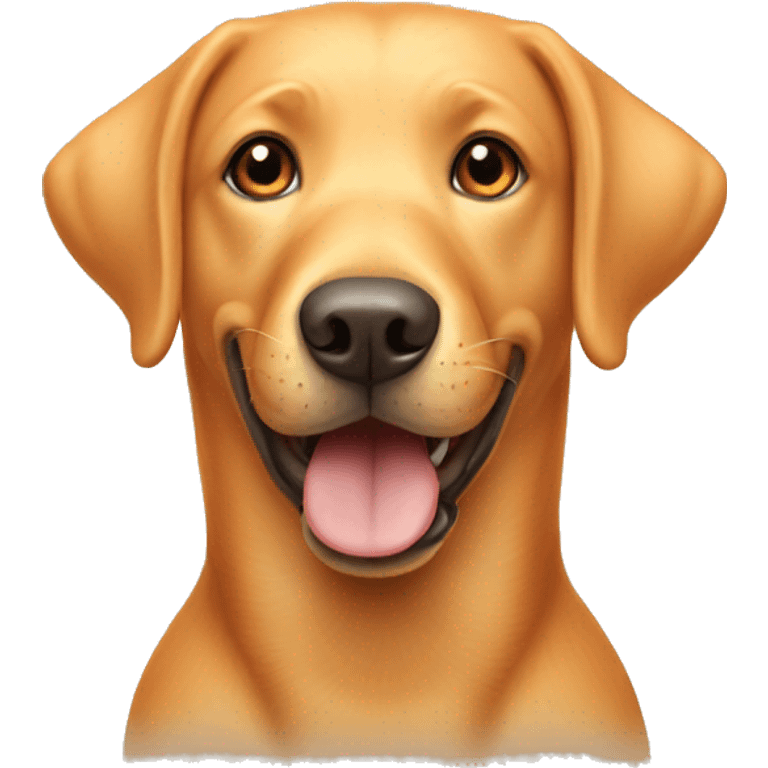 Dog named Olli, orange labrador with happy face emoji