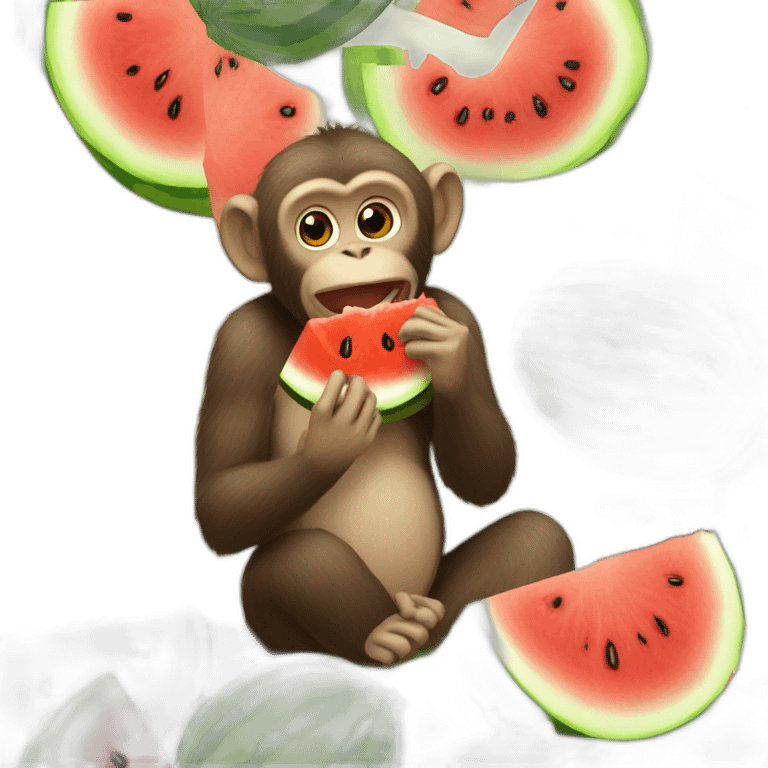 Monkey eating watermelon emoji