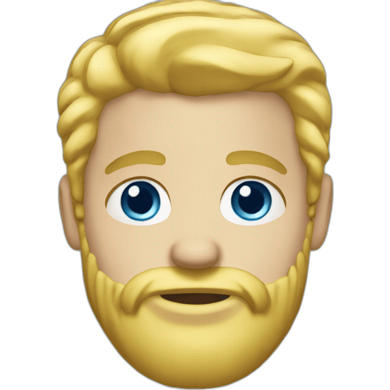 Blond man light blue eyes beard emoji