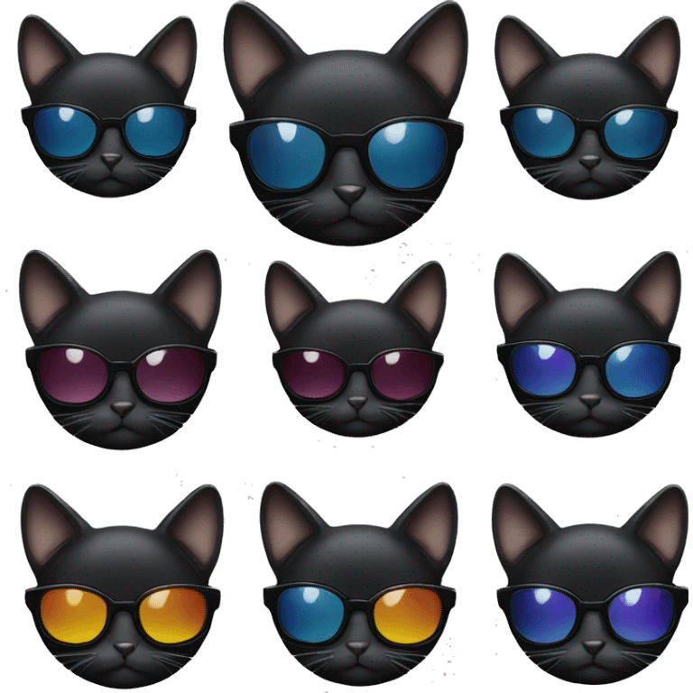 black cat with sunglasses  emoji