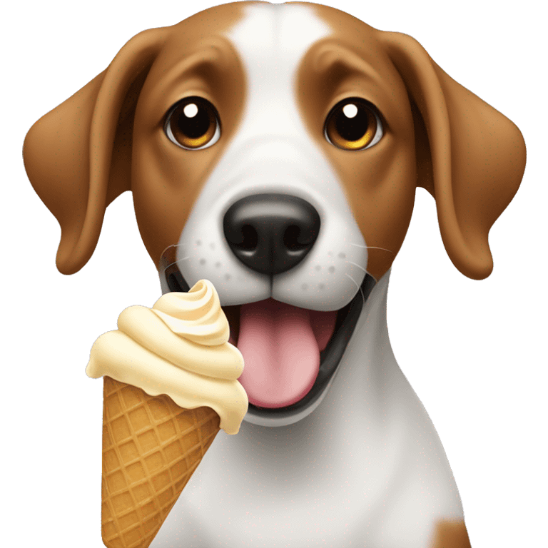 Dog eating a ice cream emoji