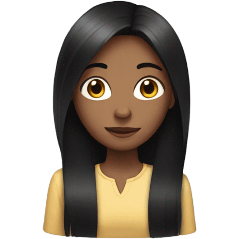 girl, with long straight black hair  emoji