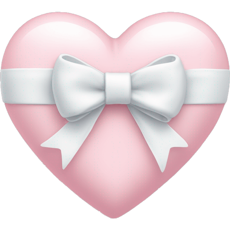 Pastel pink heart with white bow emoji