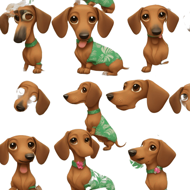 Dachshund wearing hawaiien Shirt  emoji