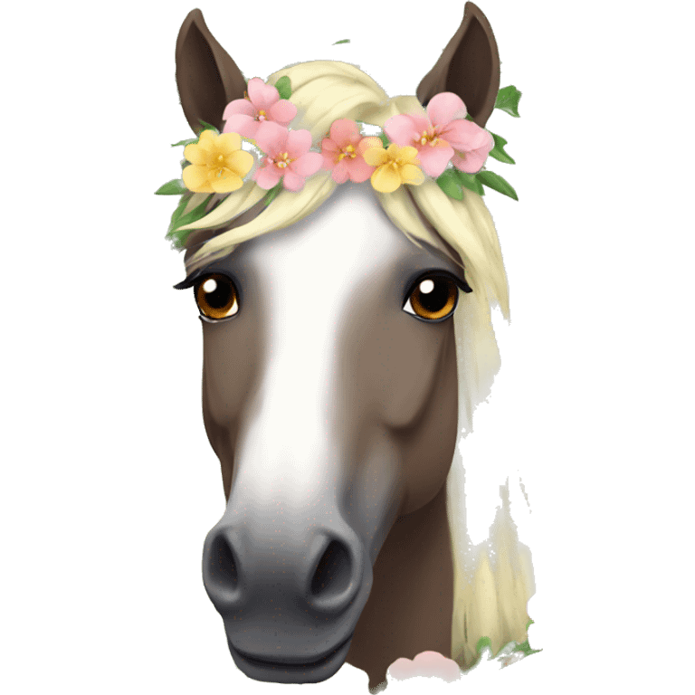 horse with a flower crown emoji