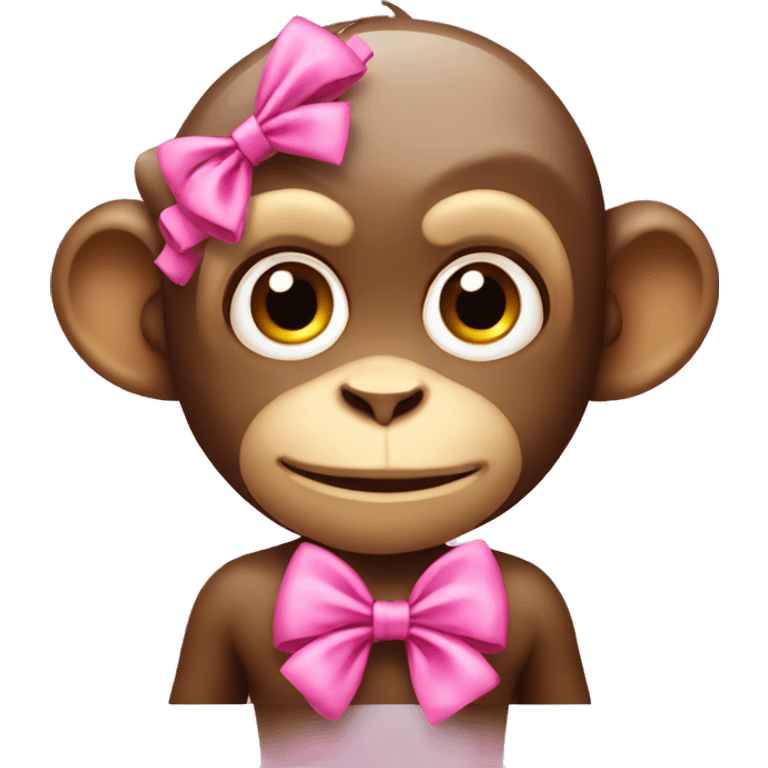 2 monkeys pink bows emoji