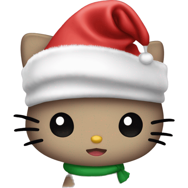 Hello kitty with Christmas hat emoji