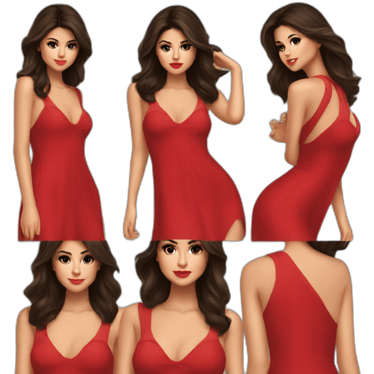 Selena Gomez sexy red dress emoji