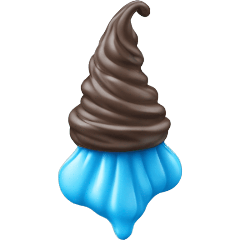 Realistic piping bag with blue icing emoji