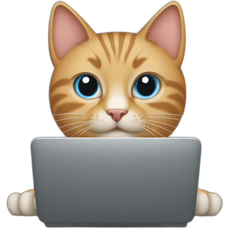 cat typing in front of a screen emoji