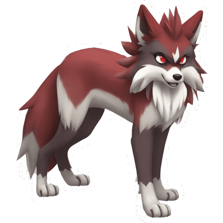 Lycanroc-Zoroark-Mightyena-Zorua full body emoji