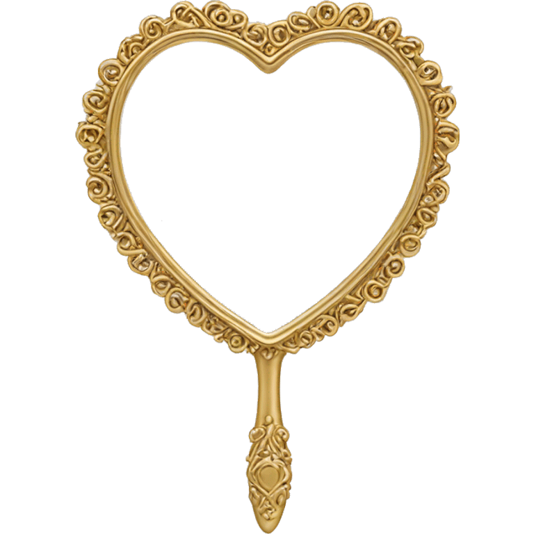 Gold intricate heart shaped vanity mirror  emoji