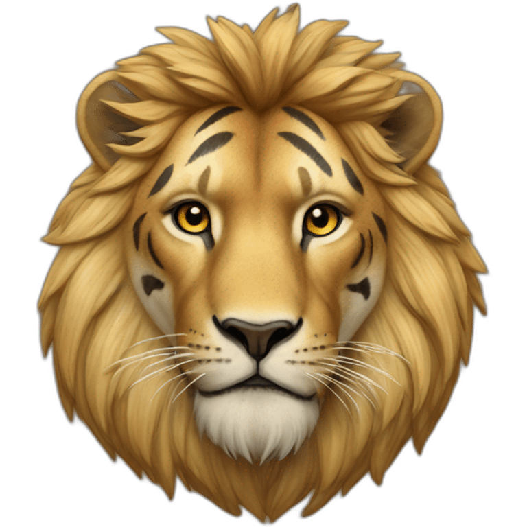 Un lion sur un tigre emoji