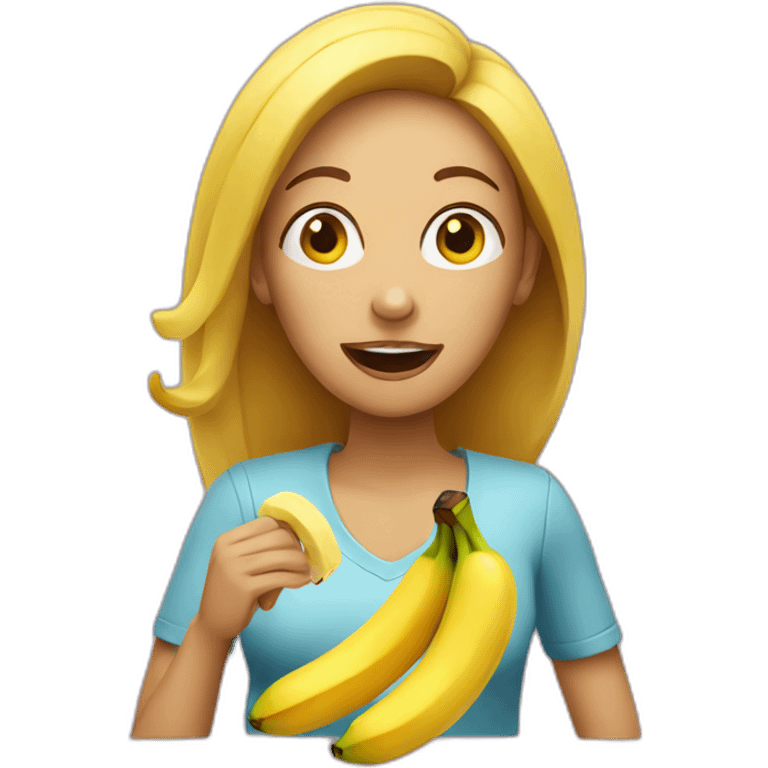 woman eating one banana emoji