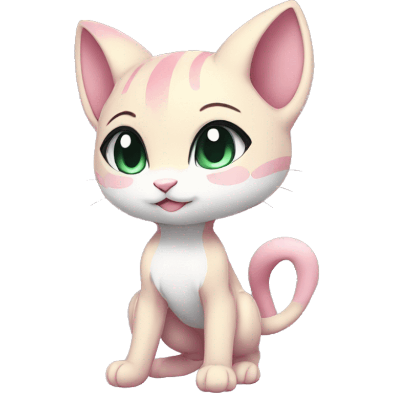 Chibi Anthro Mew-Pokémon full body emoji