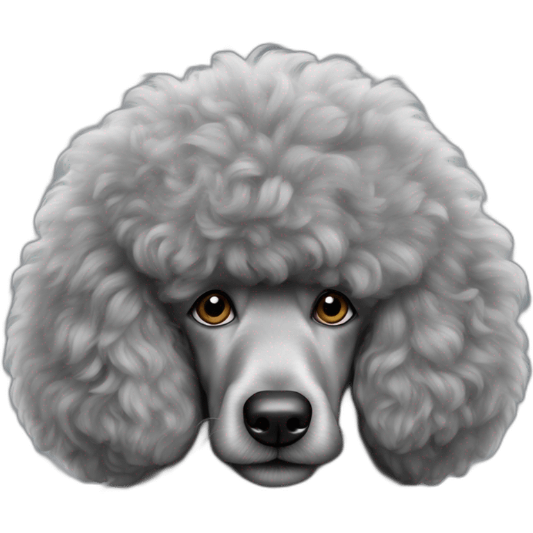 Big Xl size grey fuzzy poodle emoji