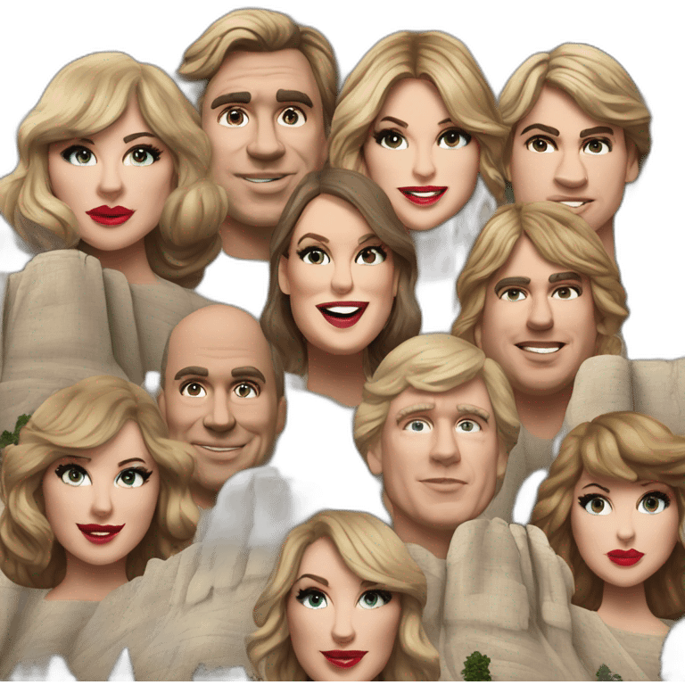 Replace faces on Mt Rushmore with Taylor Swift emoji