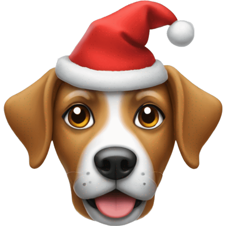 dog with a Christmas hat  emoji