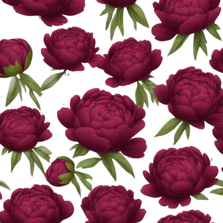 Big bouquet of burgundy peonies with a white bow emoji