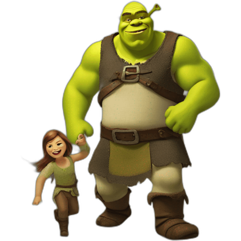 Shrek throw a kid emoji