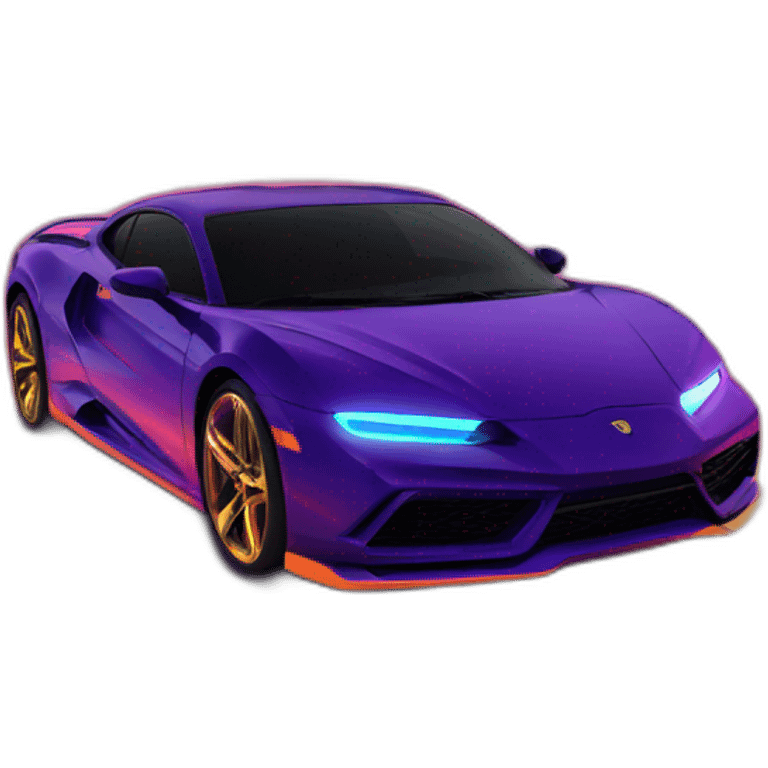 Sports car in neon city emoji