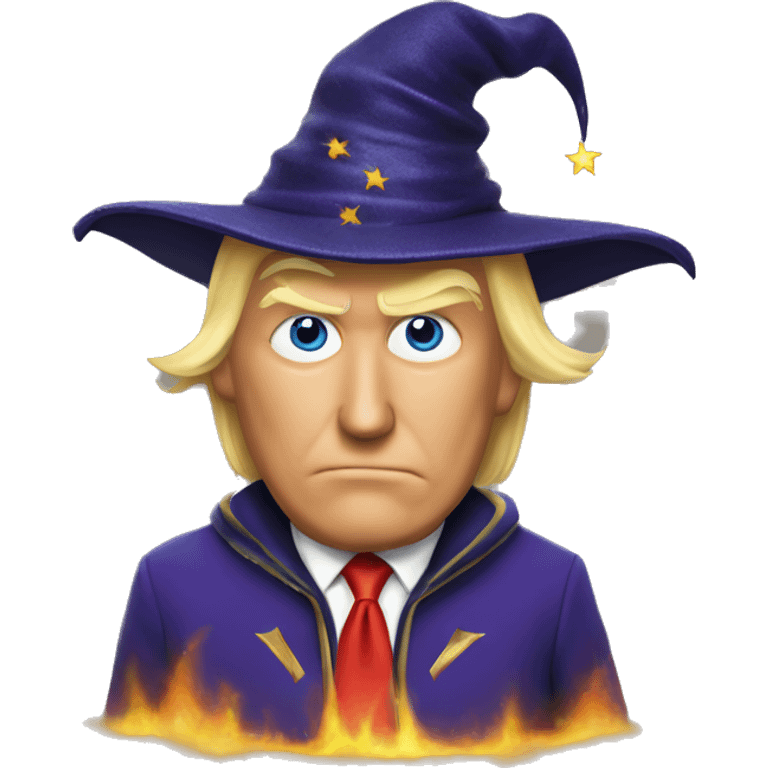 donald trump with a sorcerer hat emoji