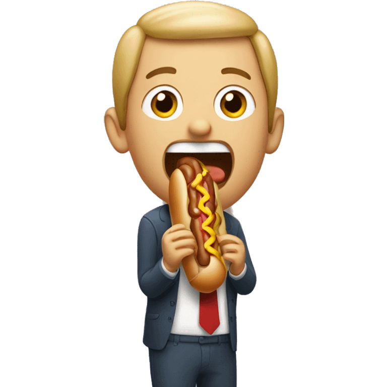 Man eating a hotdog emoji