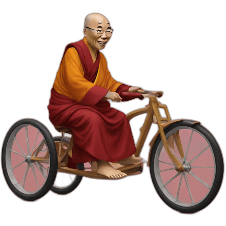 Dalai lama on tricycle emoji