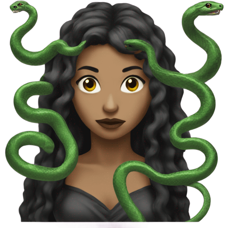 Snakes for hair medusa black witch emoji