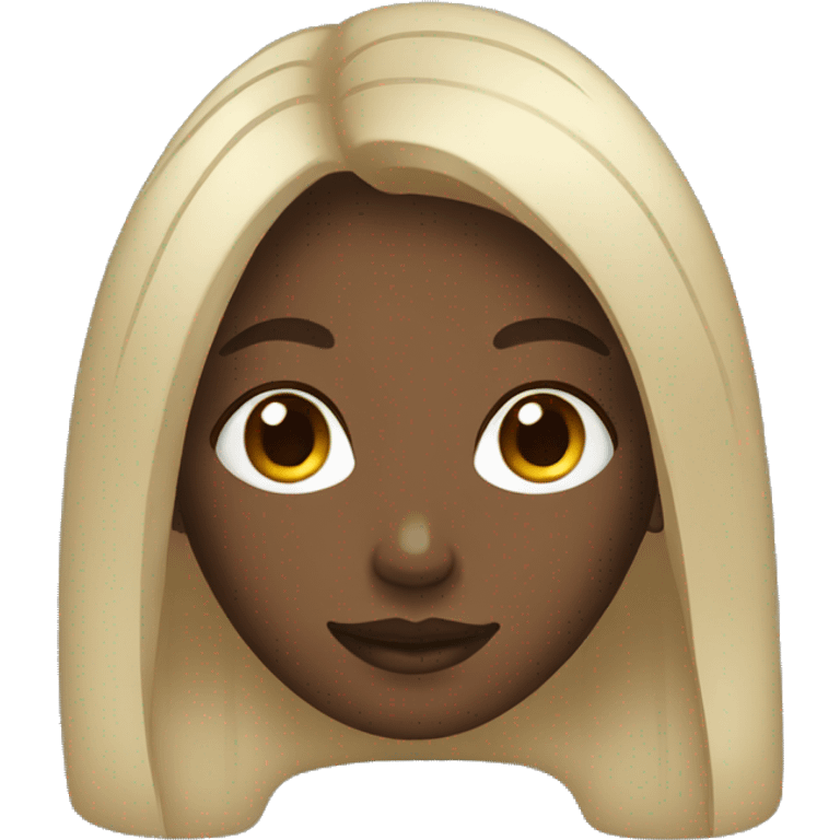 black straight long hair girl emoji