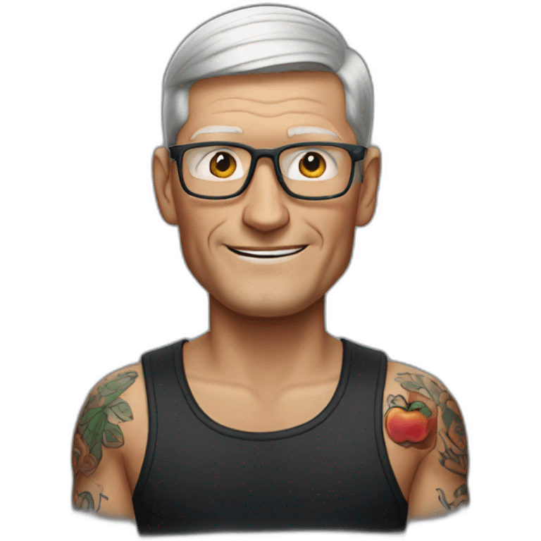 Tim Cook with tattoos emoji