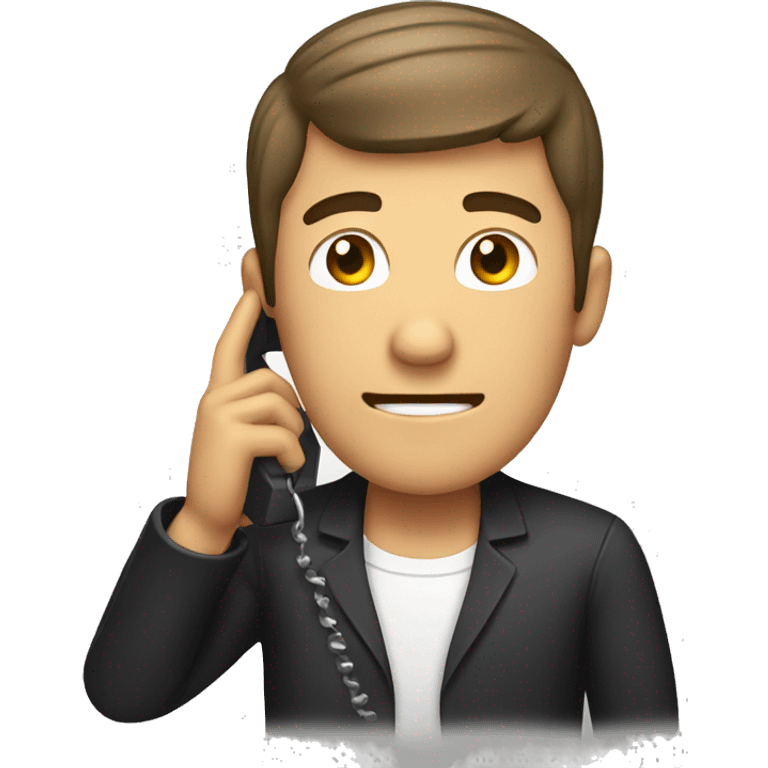 a man hanging up a phone emoji