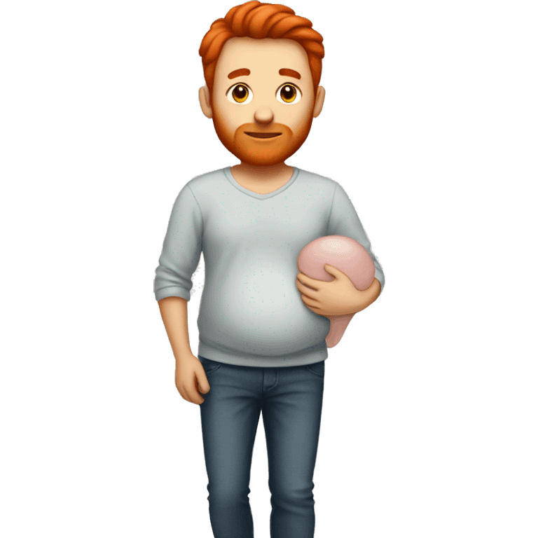 A man with red hair that is pregnant  emoji