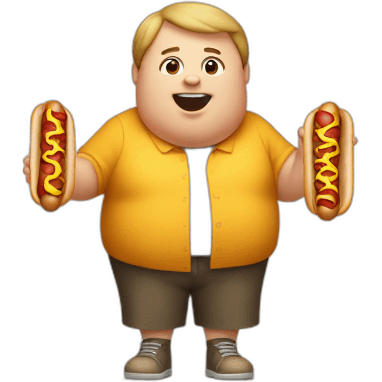 Fat kid with a hotdog emoji