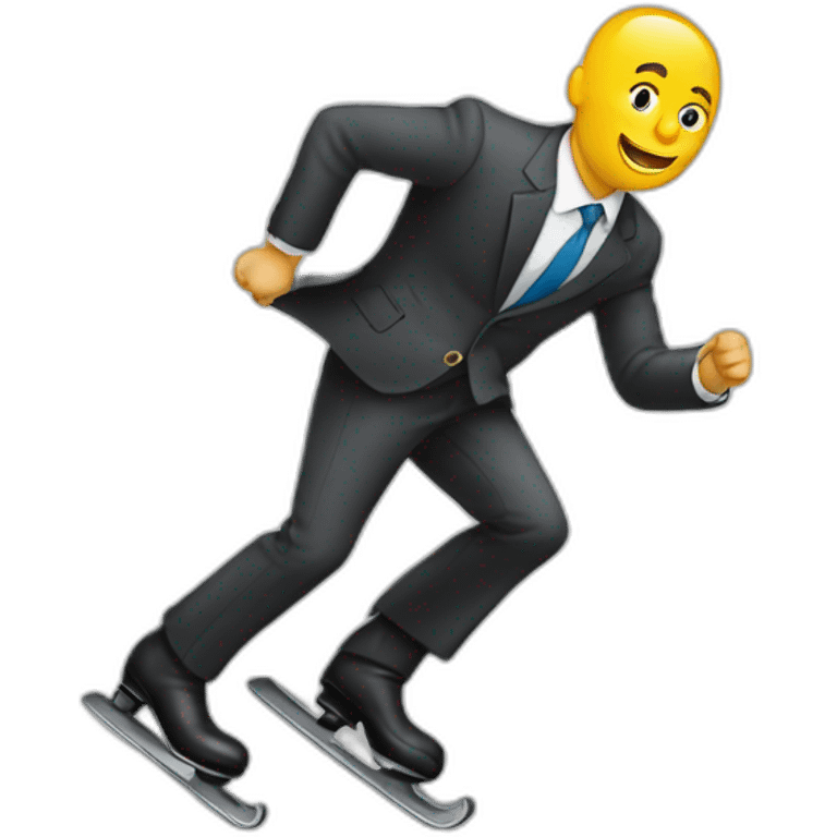 un ejecutivo con un patin emoji