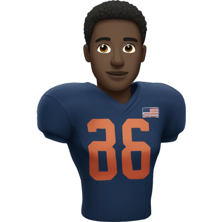 football player in a dark blue uniform in full height emoji