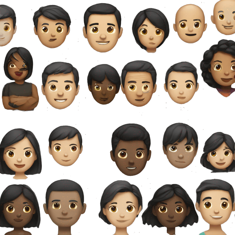 asian man and black woman emoji