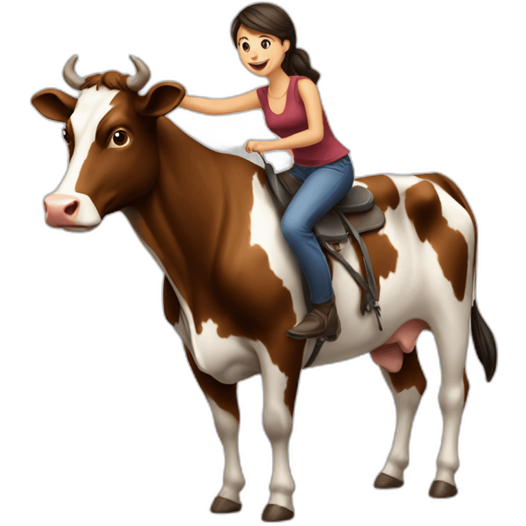 Girl cow reverse riding with guy emoji