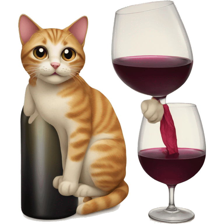 cat on wine emoji