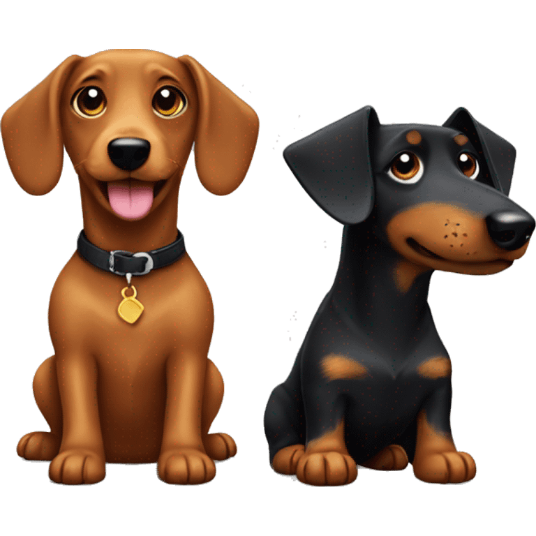 Black jagdterrier and dachshund dog  emoji