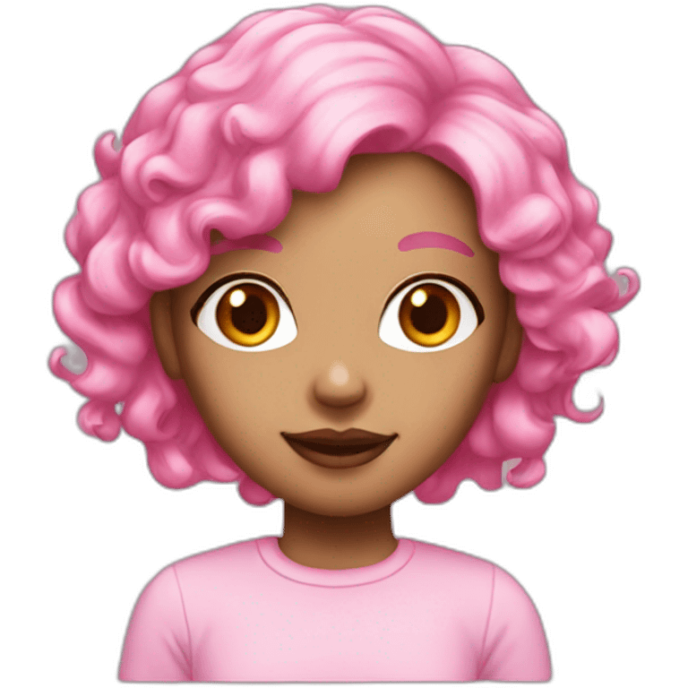 Light skin Girl with a pink hair emoji